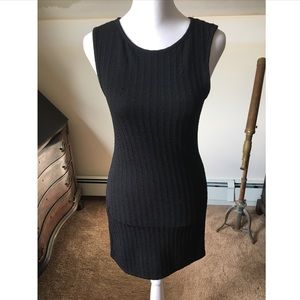Forever 21 Black Ribbed Bodycon Cocktail Dress size Small